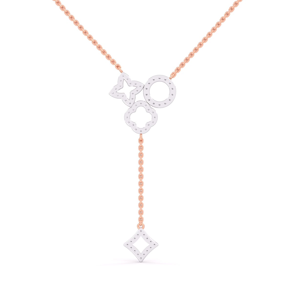 Trendy Wave Drop Lab Grown Diamond Necklace